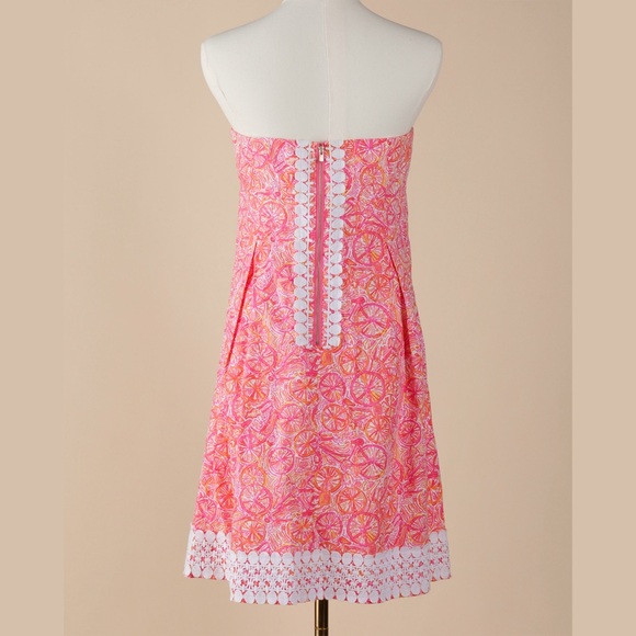 Sz 8 Lilly Pulitzer Betsey 10 Speed Strapless Citrus Sundress - Picture 5 of 7